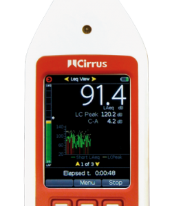 optimus green sound level meter screen shows noise measurement"